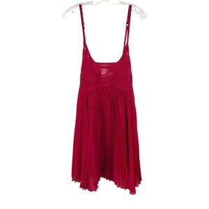 Amoureuse Red Floral Lace Babydoll Lingerie Dress Pleated - Size 2X‎